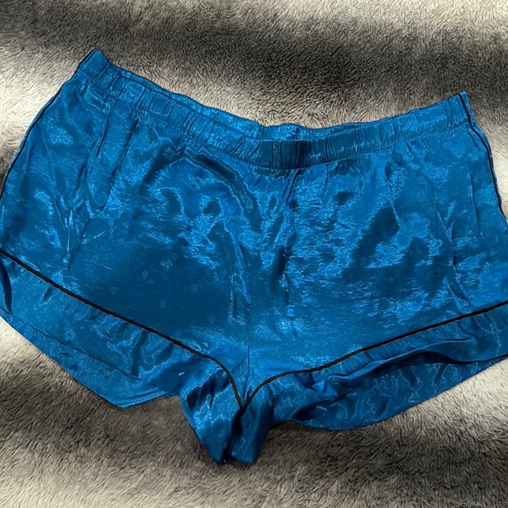 Victoria's Secret Teal Satin Pajama Shorts